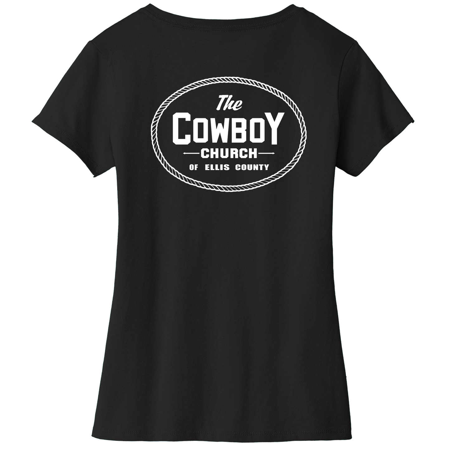 V-neck Cotton Shirt with white LEFT CHEST and FULL BACK of the CCEC logo