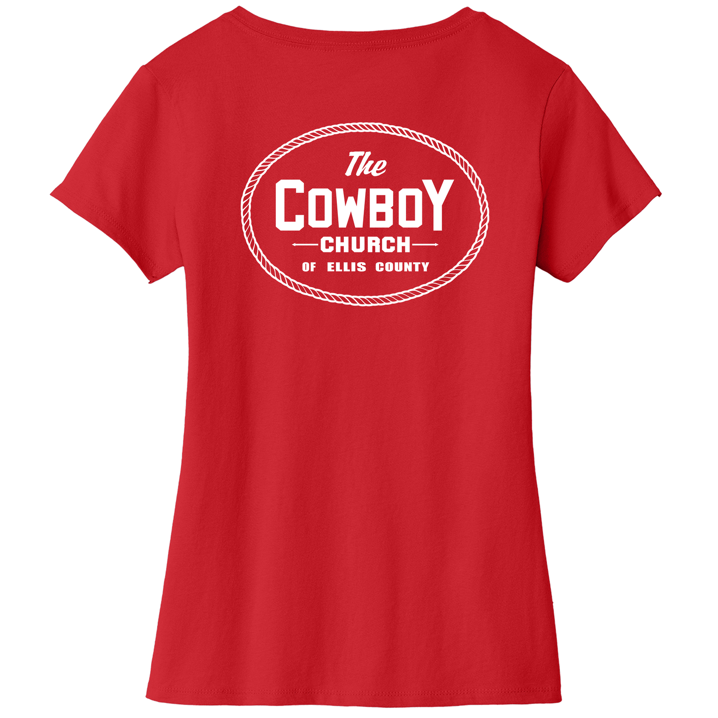 V-neck Cotton Shirt with white LEFT CHEST and FULL BACK of the CCEC logo