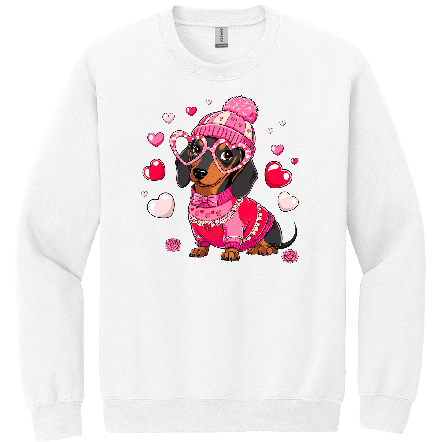 Cute Valentines Dog Gildan Sweatshirt