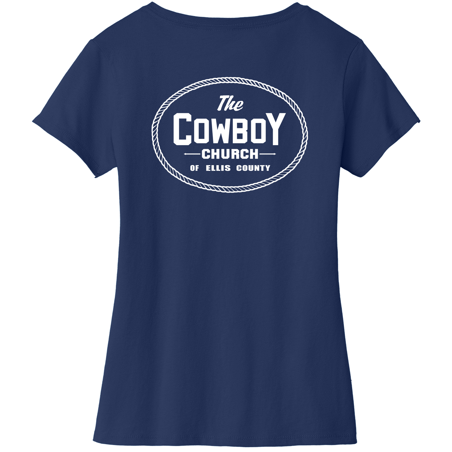 V-neck Cotton Shirt with white LEFT CHEST and FULL BACK of the CCEC logo