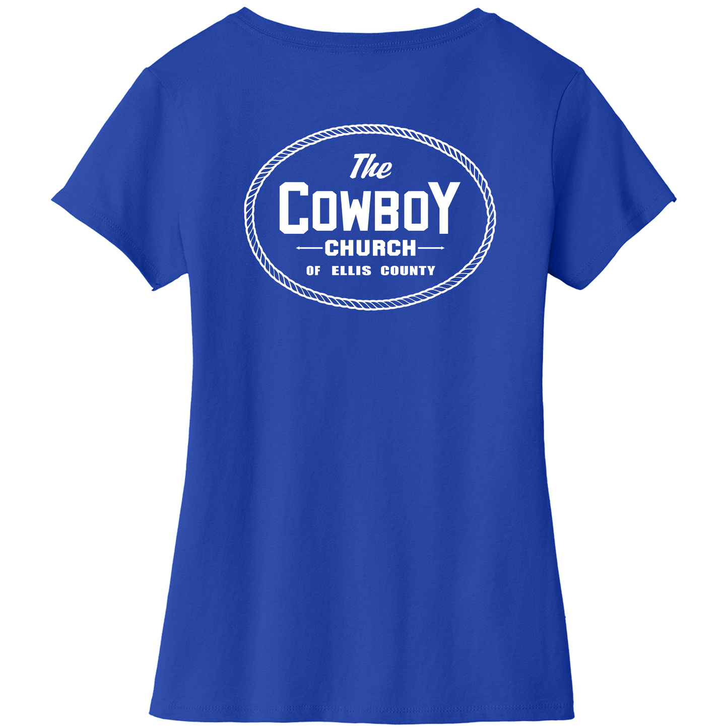V-neck Cotton Shirt with white LEFT CHEST and FULL BACK of the CCEC logo