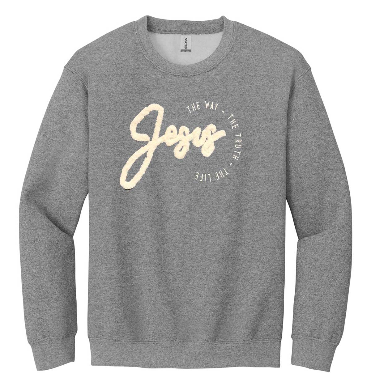 Chenille Yarn Jesus Sweatshirt